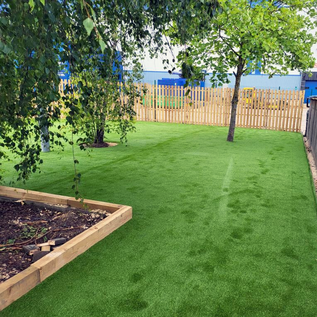 Landscaping project in the middle of a car park